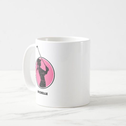 Mug Silhouette de golf Pink Ladies (Devant gauche)