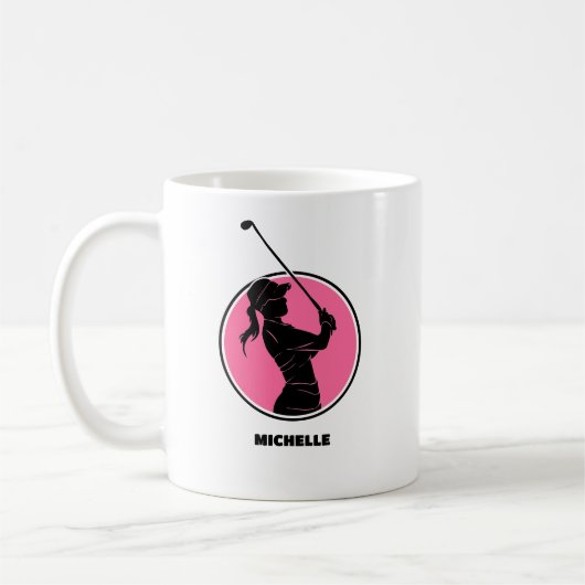 Mug Silhouette de golf Pink Ladies (Gauche)