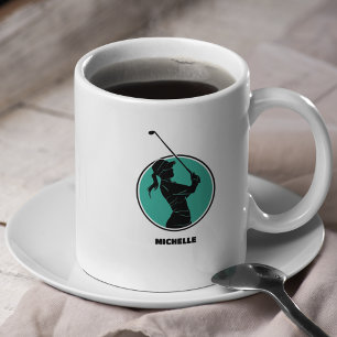 Mug Silhouette de Golf Turquoise Ladies