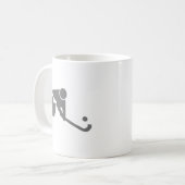 Mug Silhouette de gris d'hockey de champ (Devant gauche)