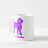 Mug Silhouette de Labradoodle Chien Rose Chaud Fou (Devant gauche)