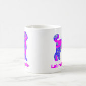 Mug Silhouette de Labradoodle Chien Rose Chaud Fou (Centre)