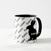 Mug Silhouette de lapin personnalisée (Devant droit)