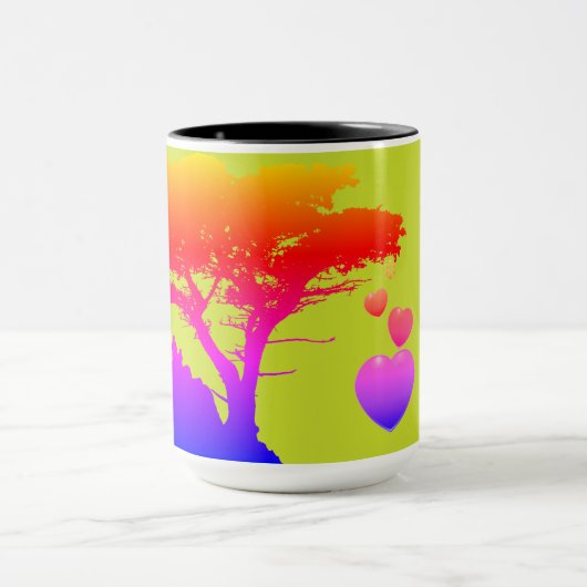 Mug Silhouette de l'arbre généalogique Vintage (Centre)