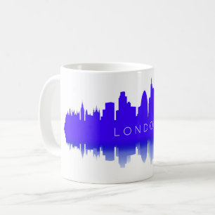 Mug Silhouette de l'horizon de Londres – Bleu Moderne