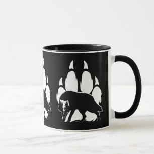 Mug Silhouette de loup et empreinte