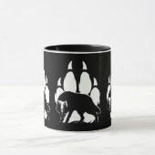 Mug Silhouette de loup et empreinte (Centre)