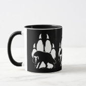 Mug Silhouette de loup et empreinte (Gauche)