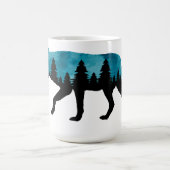 Mug Silhouette de loup moderne (Centre)
