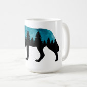 Mug Silhouette de loup moderne (Devant droit)