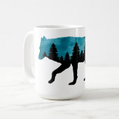 Mug Silhouette de loup moderne (Devant gauche)