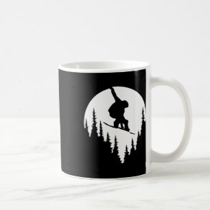 Mug Silhouette de lune de snowboard Ski Sports d'hiver