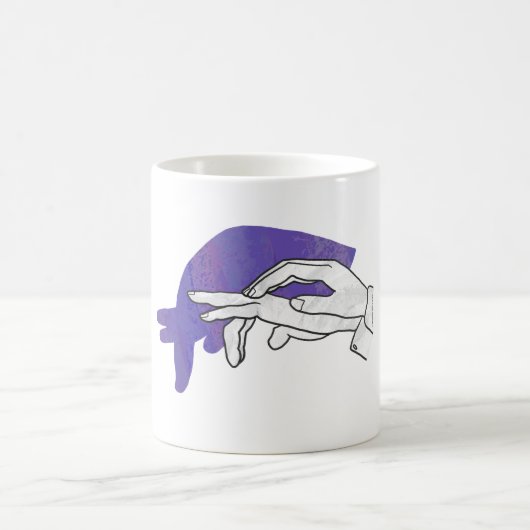 Mug Silhouette de main Fourmilier Violet (Centre)