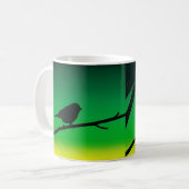 Mug Silhouette de moineau sur le limonène (Devant gauche)
