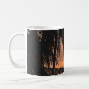 Mug Silhouette de palmier à l'heure d'or