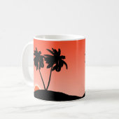 Mug Silhouette de palmier contre un coucher de soleil  (Devant gauche)
