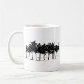 Mug Silhouette de palmiers blancs noirs (Gauche)