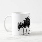 Mug Silhouette de palmiers blancs noirs (Gauche)