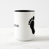Mug silhouette de pieds avec étiquette d'orteil (Centre)