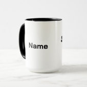 Mug silhouette de pieds avec étiquette d'orteil (Devant gauche)