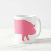 Mug Silhouette de porc rose | Animaux de ferme amusant (Devant droit)