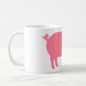 Mug Silhouette de porc rose | Animaux de ferme amusant (Gauche)