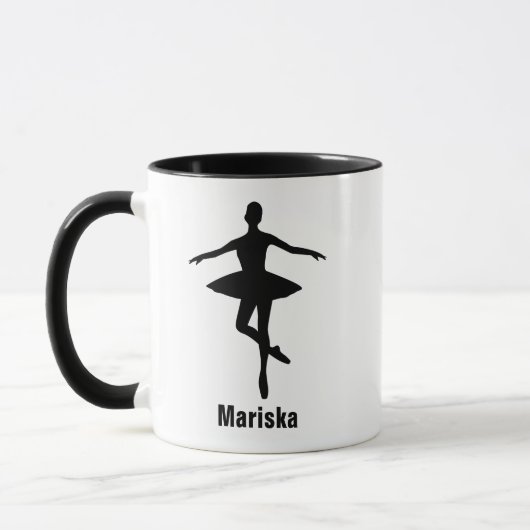 Mug Silhouette de pose de pirouette de ballet (Gauche)