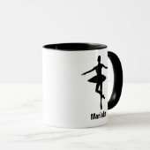 Mug Silhouette de pose de pirouette de ballet (Devant droit)