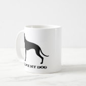 Mug Silhouette de race de chien gris personnalisée (Devant gauche)