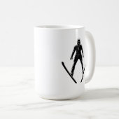 Mug Silhouette de sauteur à ski (Devant droit)