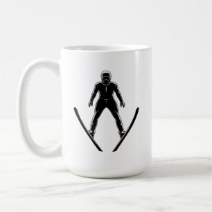 Mug Silhouette de sauteur à ski