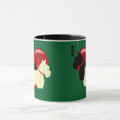 Mug Silhouette de Scottish Terrier noir/blé dans un cœ (Centre)