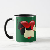 Mug Silhouette de Scottish Terrier noir/blé dans un cœ (Gauche)