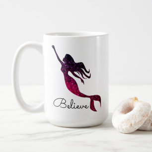 Mug Silhouette de sirène mauve inspirationnelle