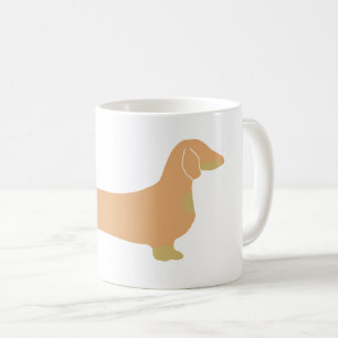 Mug silhouette de teckel fauve et noir