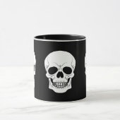 Mug Silhouette de tête de crâne noir et blanc Hallowee (Centre)