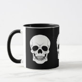 Mug Silhouette de tête de crâne noir et blanc Hallowee (Gauche)