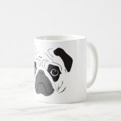 Mug Silhouette de visage de Pug (Devant droit)