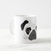 Mug Silhouette de visage de Pug (Devant gauche)