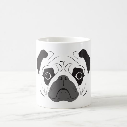 Mug Silhouette de visage de Pug (Centre)