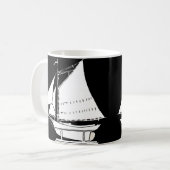 Mug silhouette de voilier (Devant gauche)