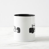 Mug Silhouette de voiture de course noir et blanc (Centre)