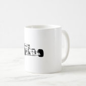 Mug Silhouette de voiture de course noir et blanc (Devant droit)