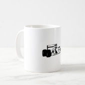 Mug Silhouette de voiture de course noir et blanc (Devant gauche)