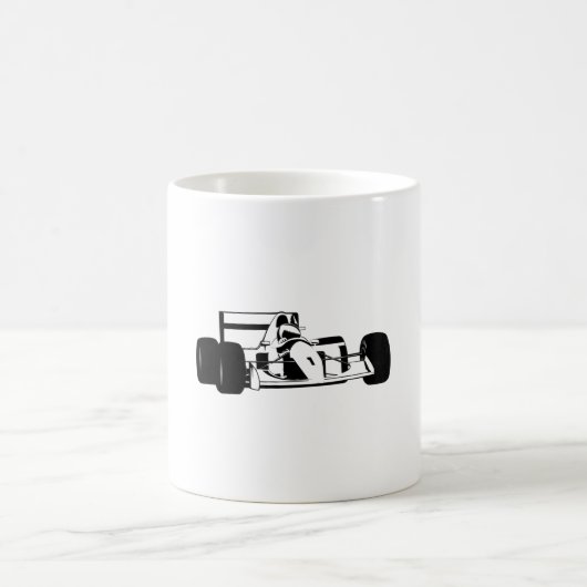 Mug Silhouette de voiture de course noir et blanc (Centre)