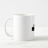 Mug Silhouette de voiture de course noir et blanc (Gauche)