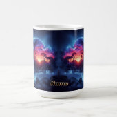 Mug Silhouette d'éléphant fusionnée avec un coucher de (Centre)