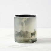 Mug Silhouette d'Elk au Castle Geyser (Centre)