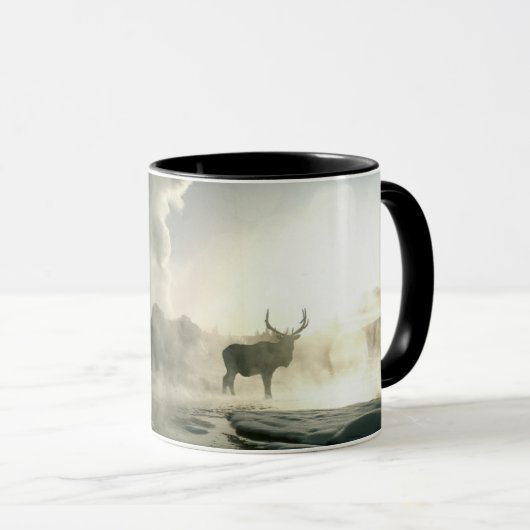 Mug Silhouette d'Elk au Castle Geyser (Devant droit)