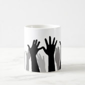 Mug Silhouette des mains levées, levage de mains, prot (Centre)